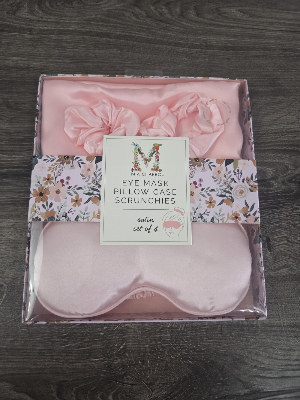 Mia Charro Satin Eye Mask, Pillowcase & Scrunchies Set - NEW